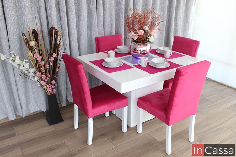 InCassa Muebles Edomex mueblería CDMX Comedor con luz 4 personas Modelo MAPIMI 2