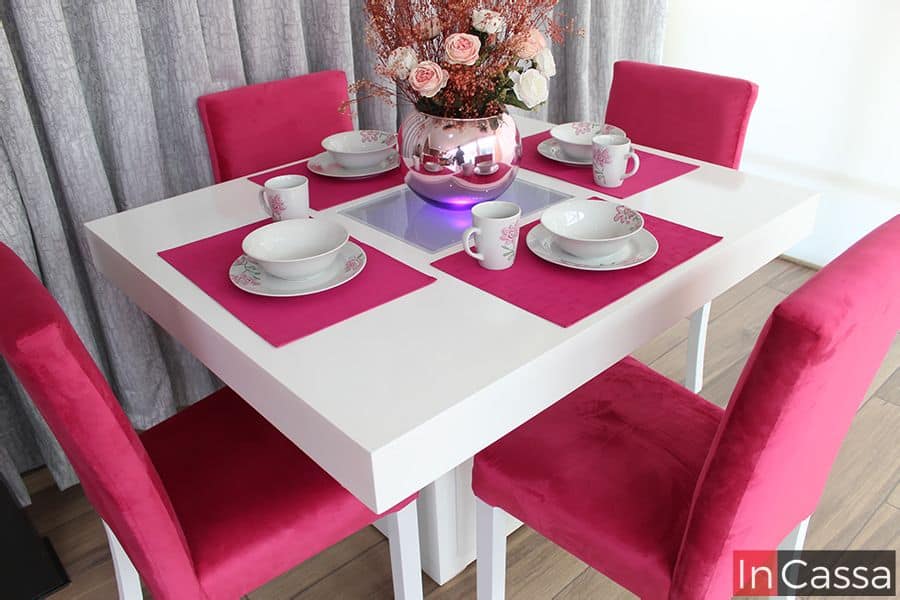 InCassa Muebles Edomex mueblería CDMX Comedor con luz 4 personas Modelo MAPIMI 4