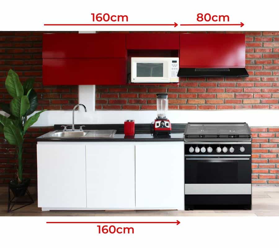 Cocina integral MAZUNTE 2.40m diseñada para ESTUFA
