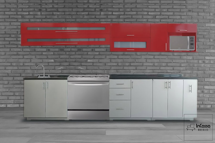 InCassa Muebles Edomex mueblería CDMX Cocina Integral MEDELLIN 3.50m diseñada para ESTUFA 1