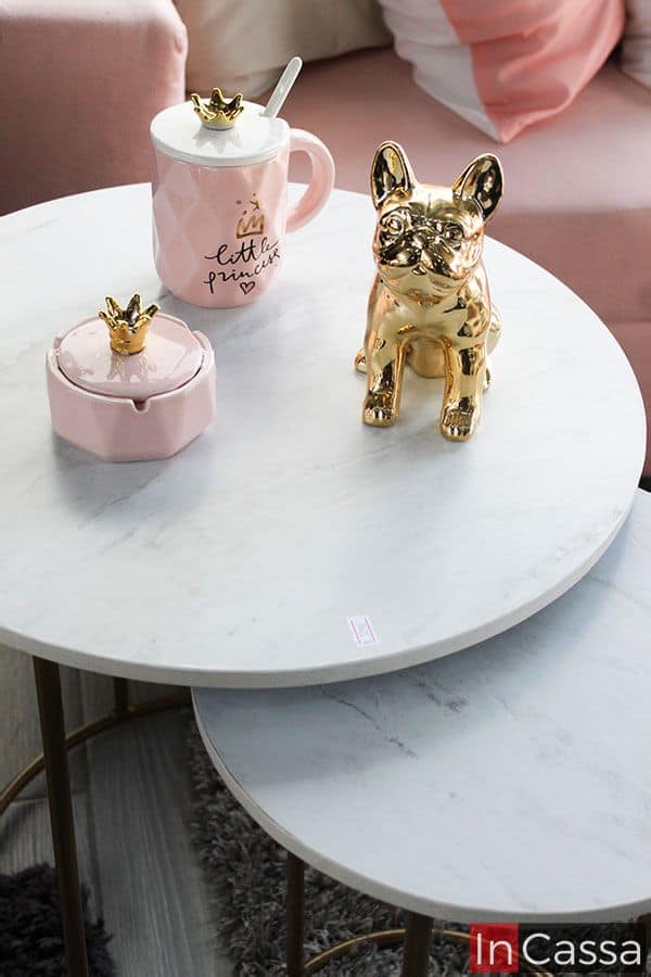 InCassa Muebles Edomex mueblería CDMX Set de 2 mesas de centro Nórdicas mármol blanco 2