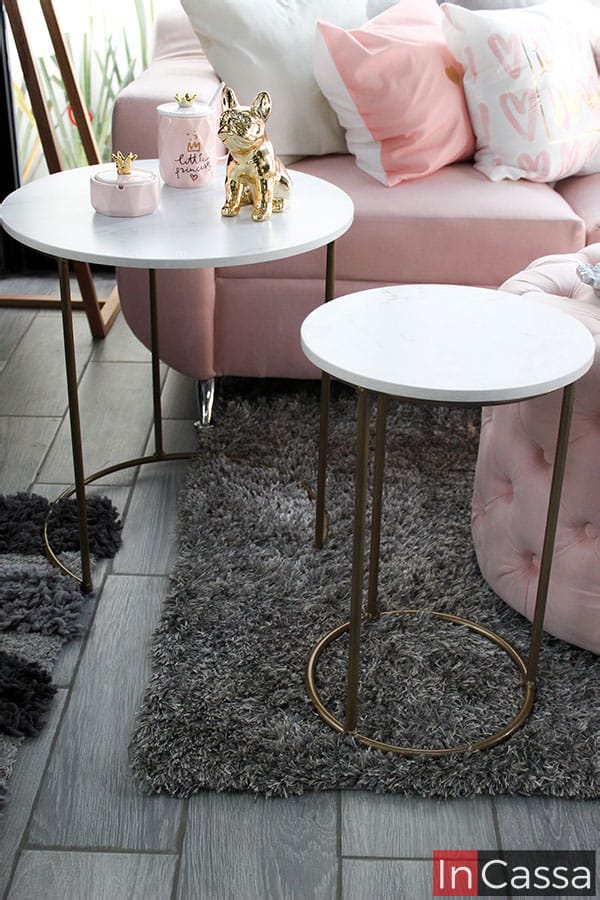 InCassa Muebles Edomex mueblería CDMX Set de 2 mesas de centro Nórdicas mármol blanco 3