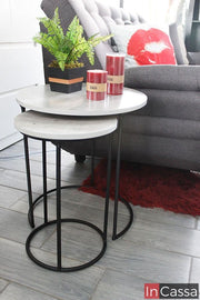 InCassa Muebles Edomex mueblería CDMX Set de 2 mesas de centro Nórdicas mármol gris 1