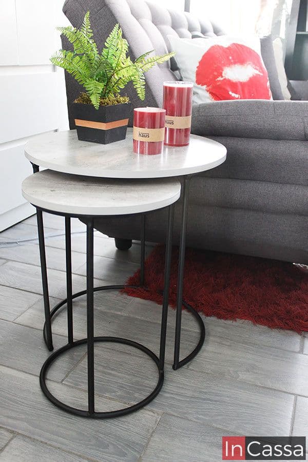 InCassa Muebles Edomex mueblería CDMX Set de 2 mesas de centro Nórdicas mármol gris 1