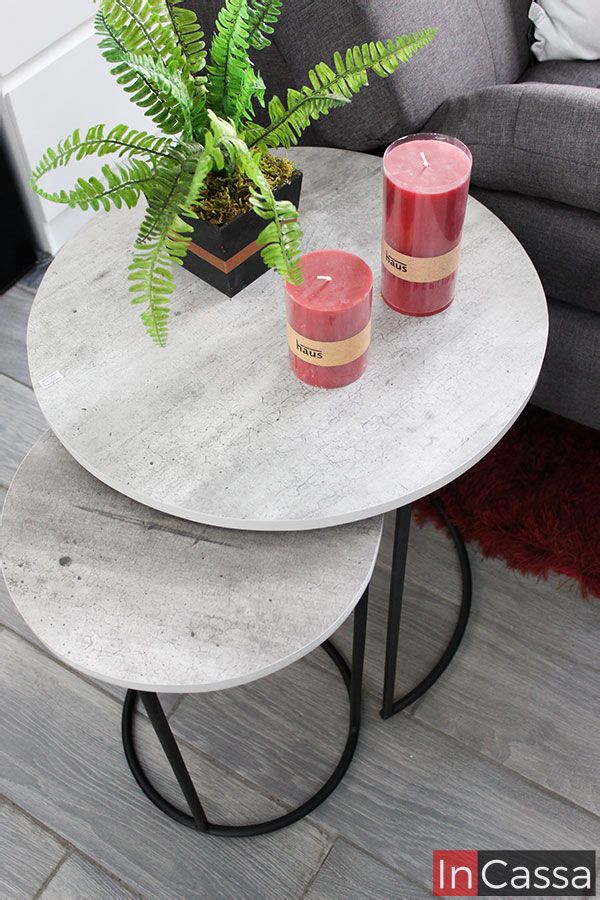 InCassa Muebles Edomex mueblería CDMX Set de 2 mesas de centro Nórdicas mármol gris 2