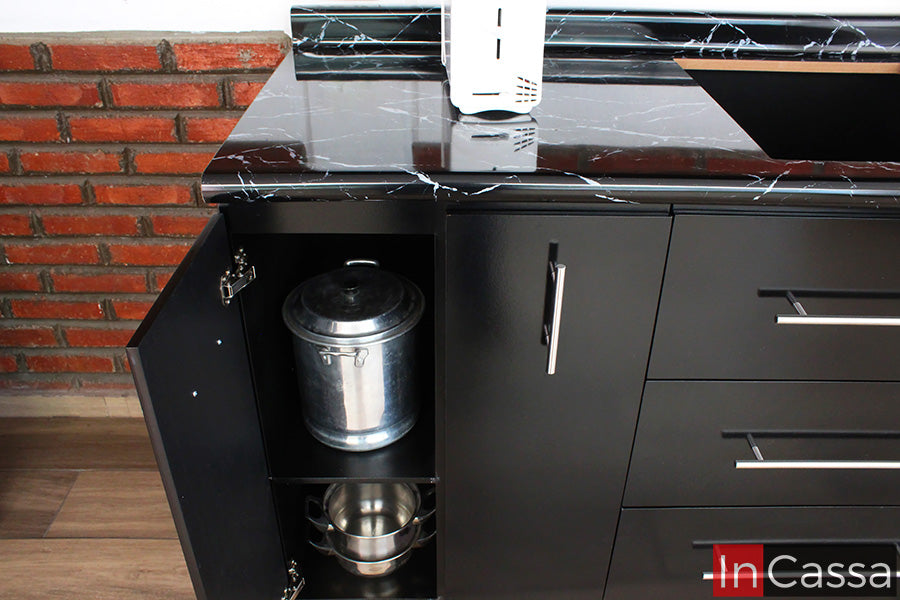 Cocina integral METZTITLÁN 2.10m para PARRILLA + Esquinero de 80cm