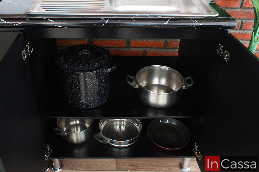 Cocina integral METZTITLÁN 2.10m para PARRILLA + Esquinero de 80cm