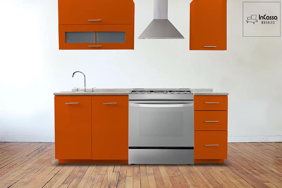 InCassa Muebles Edomex mueblería CDMX Cocina integral NASHVILLE 2.10m diseñada para ESTUFA 2