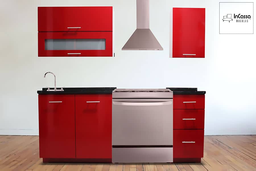 InCassa Muebles Edomex mueblería CDMX Cocina integral NASHVILLE 2.10m diseñada para ESTUFA 4