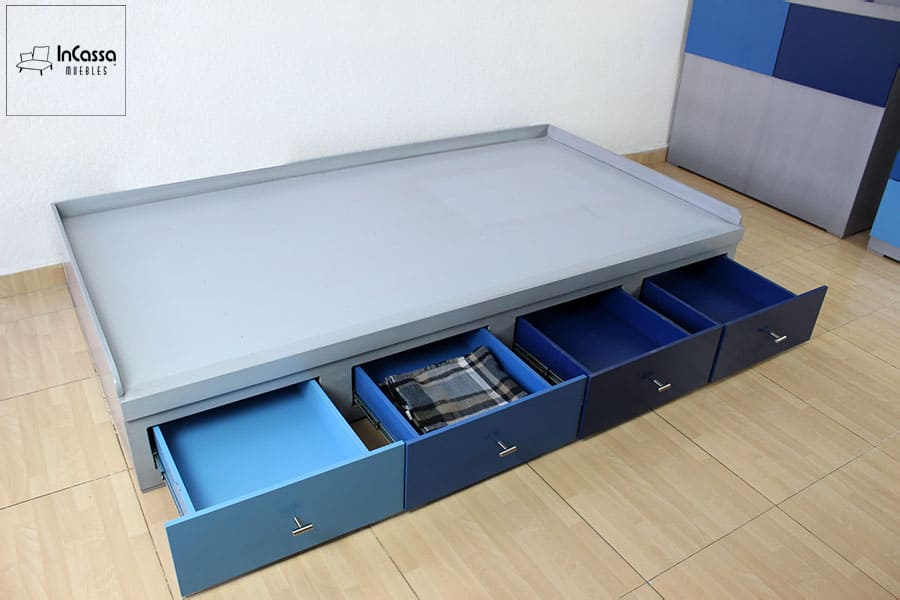 InCassa Muebles Edomex mueblería CDMX Base Infantil con Cajones Modelo NOA 3