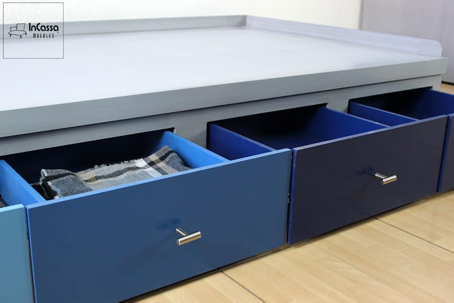 InCassa Muebles Edomex mueblería CDMX Base Infantil con Cajones Modelo NOA 4