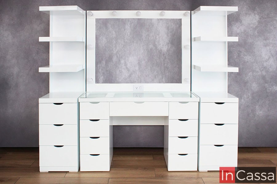 Tocador Vanity con Torres y 9 focos Modelo PALMIRA