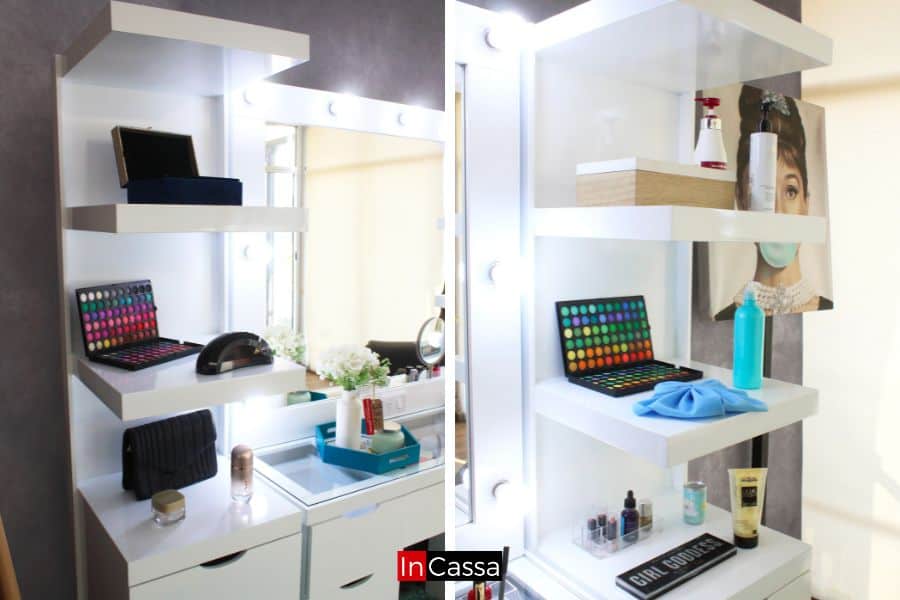 Tocador Vanity con Torres y 9 focos Modelo PALMIRA