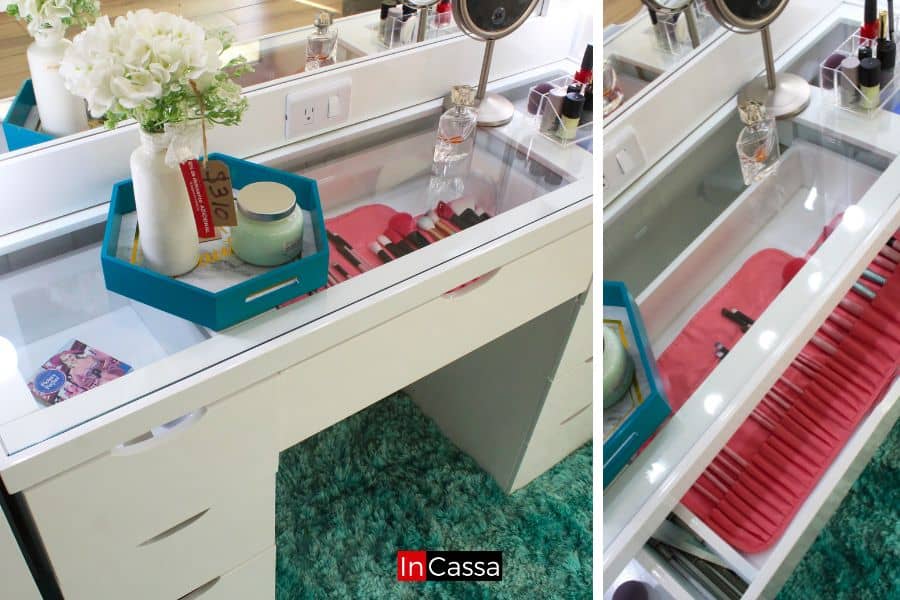 Tocador Vanity con Torres y 9 focos Modelo PALMIRA