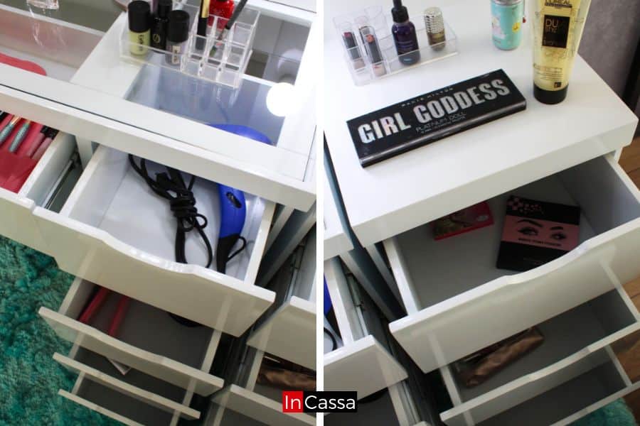 Tocador Vanity con Torres y 9 focos Modelo PALMIRA