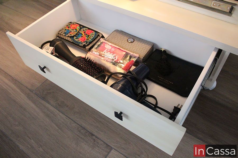 InCassa Muebles Edomex mueblería CDMX Zapatera Tocador vintage con Espejo de luz vanity Modelo PAVIA 8