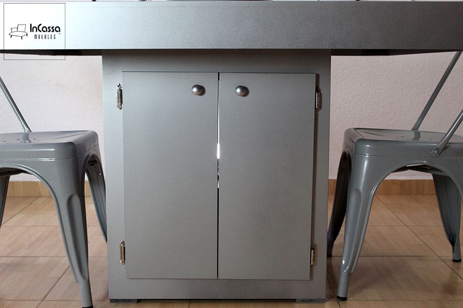 InCassa Muebles Comedor Modelo PLATEA con luz LED y silla TOLIX 28