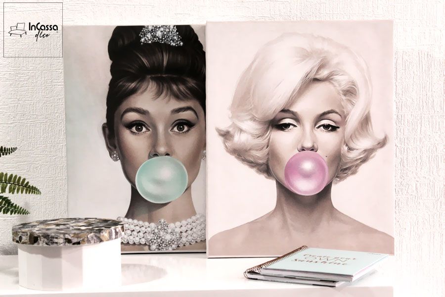 InCassa Muebles Edomex mueblería CDMX Set de 2 Cuadros Canvas de 50cm x 40cm de Audrey y Marilyn Monroe 1