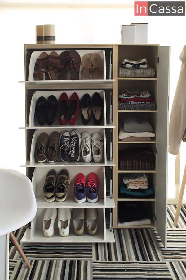 InCassa Muebles Edomex mueblería CDMX Zapatera para 20 pares de zapatos Modelo SISAL 3