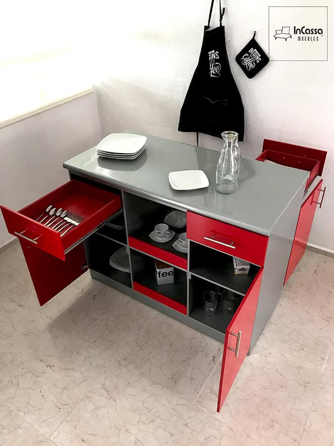InCassa Muebles Edomex mueblería CDMX Isla Minimalista para Cocina Modelo SORRENTO 1