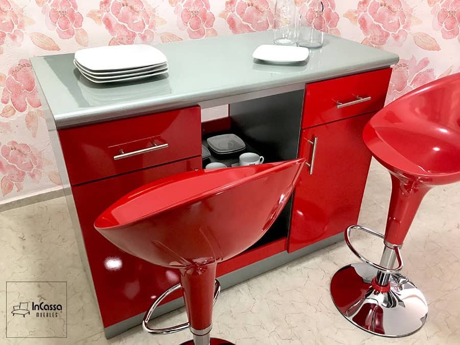 InCassa Muebles Edomex mueblería CDMX Isla Minimalista para Cocina con Banco Sorrento Glover 7