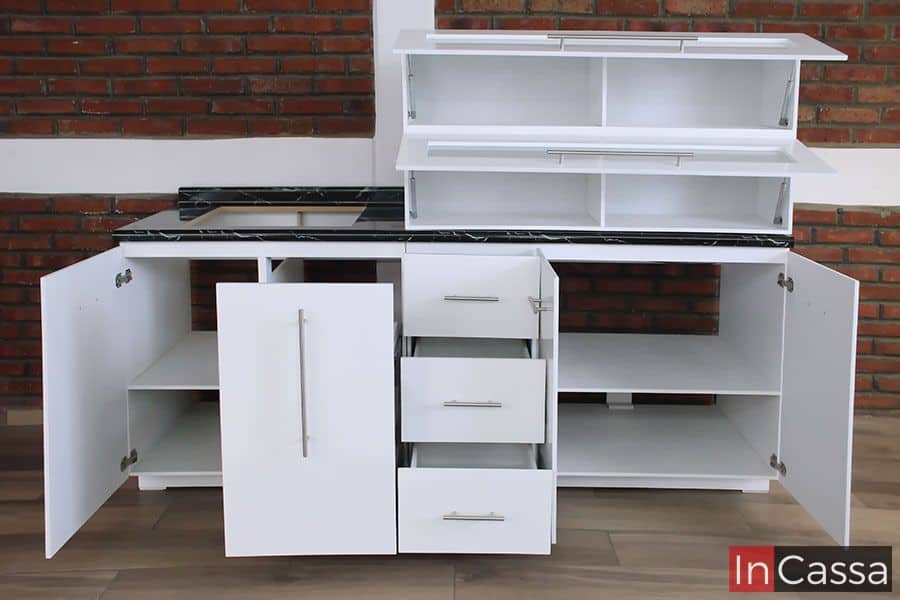 InCassa Muebles Edomex mueblería CDMX Cocina integral SURINAM 2.10m diseñada para PARRILLA 2