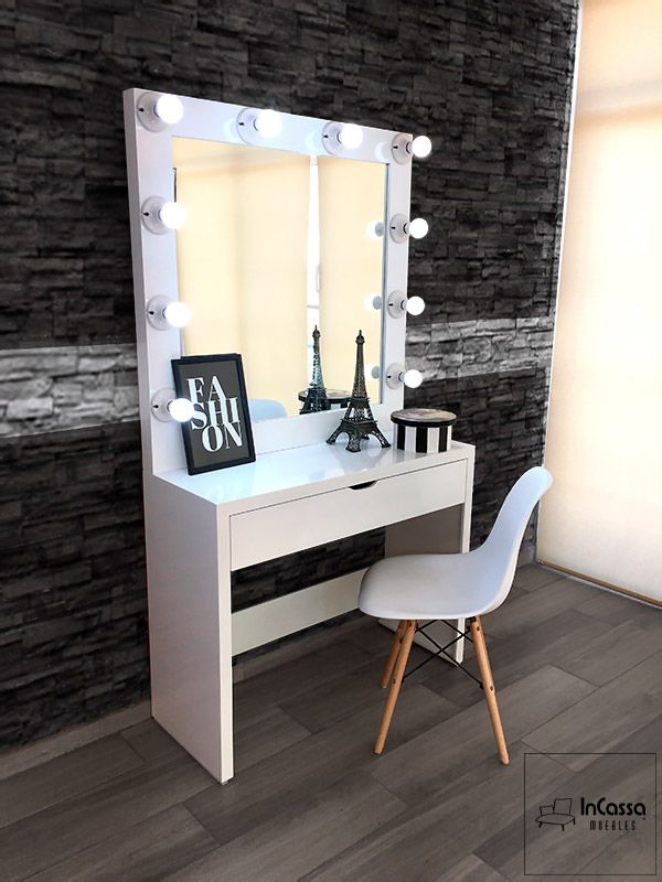InCassa Muebles Edomex mueblería CDMX Tocador Moderno con 10 focos modelo TAXCO 1
