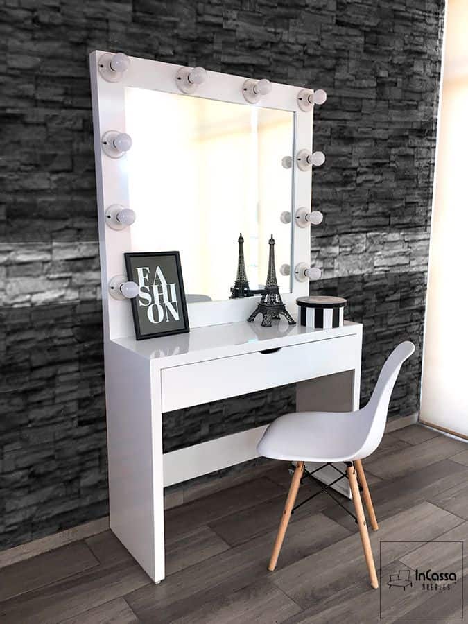InCassa Muebles Edomex mueblería CDMX Tocador Moderno con 10 focos modelo TAXCO 10
