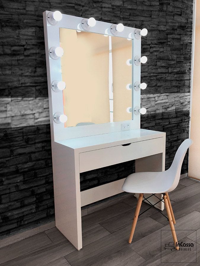 InCassa Muebles Edomex mueblería CDMX Tocador Moderno con 10 focos modelo TAXCO 12