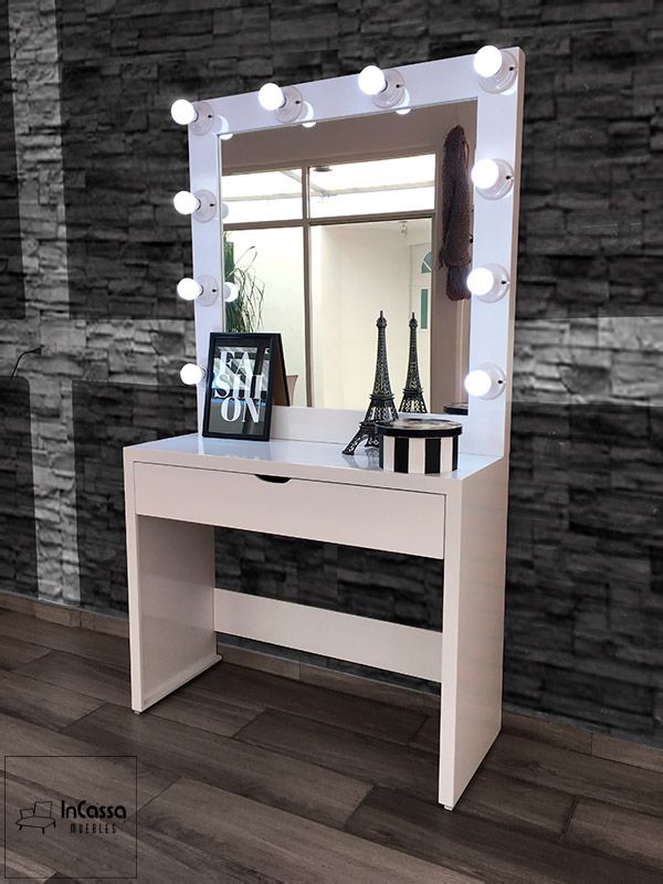 InCassa Muebles Edomex mueblería CDMX Tocador Moderno con 10 focos modelo TAXCO 3