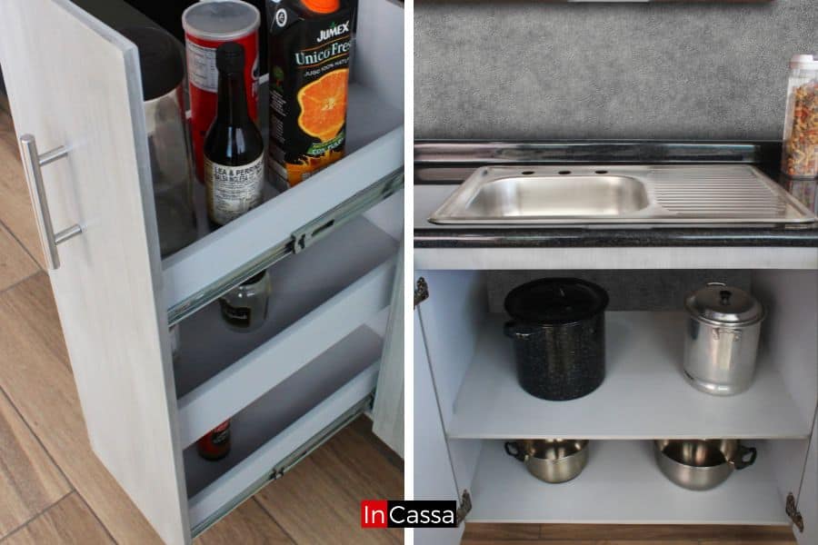 Cocina Integral en ESCUADRA TAILANDIA 3.70m x 2.60m para ESTUFA