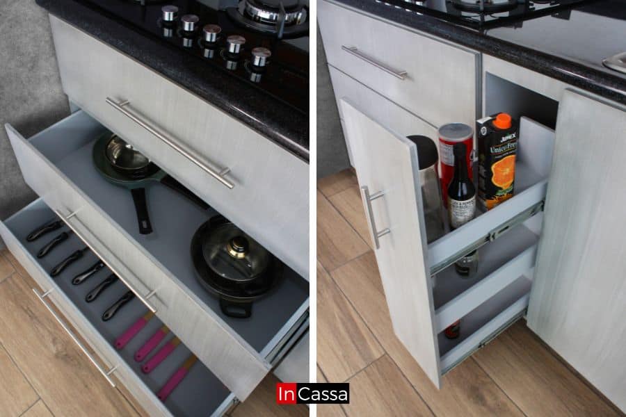 Cocina Integral en ESCUADRA TAILANDIA 3.70m x 2.60m para PARRILLA