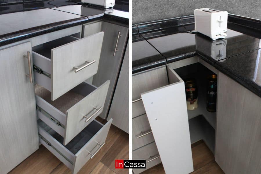 Cocina Integral en ESCUADRA TAILANDIA 3.70m x 2.60m para PARRILLA