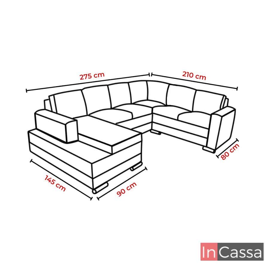 InCassa Muebles Edomex mueblería CDMX Sala Modular en U Modelo TAIWAN 8