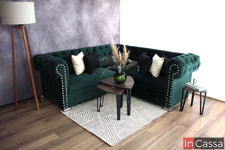 InCassa Muebles Edomex mueblería CDMX Sala esquinera capitonado Modelo WINCHESTER 1