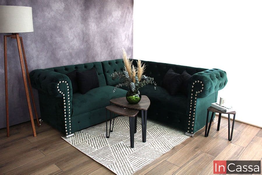 InCassa Muebles Edomex mueblería CDMX Sala esquinera capitonado Modelo WINCHESTER 2