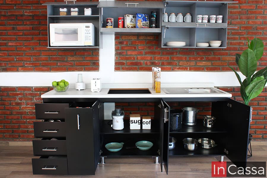 Cocina integral ZACATLÁN 2.40m diseñada para PARRILLA