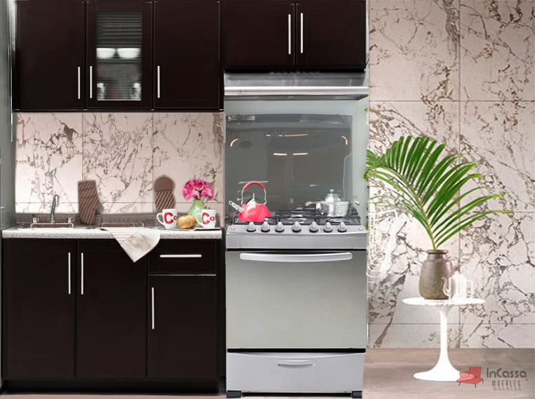 InCassa Muebles Edomex mueblería CDMX Cocina integral AMARANTE 1.90m diseñada para ESTUFA 1