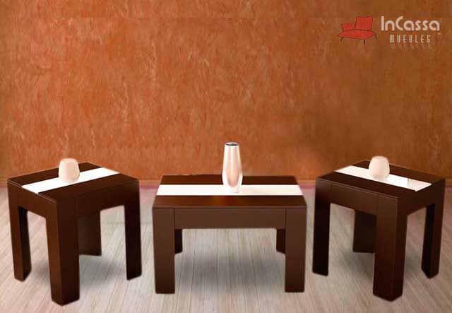 InCassa Muebles Edomex mueblería CDMX Set de 3 Mesas de Centro Modelo ARABIA 1