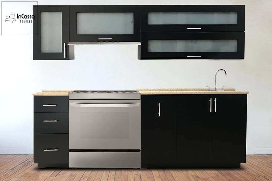 InCassa Muebles Edomex mueblería CDMX Cocina integral BARBADOS 2.40m diseñada para ESTUFA 1