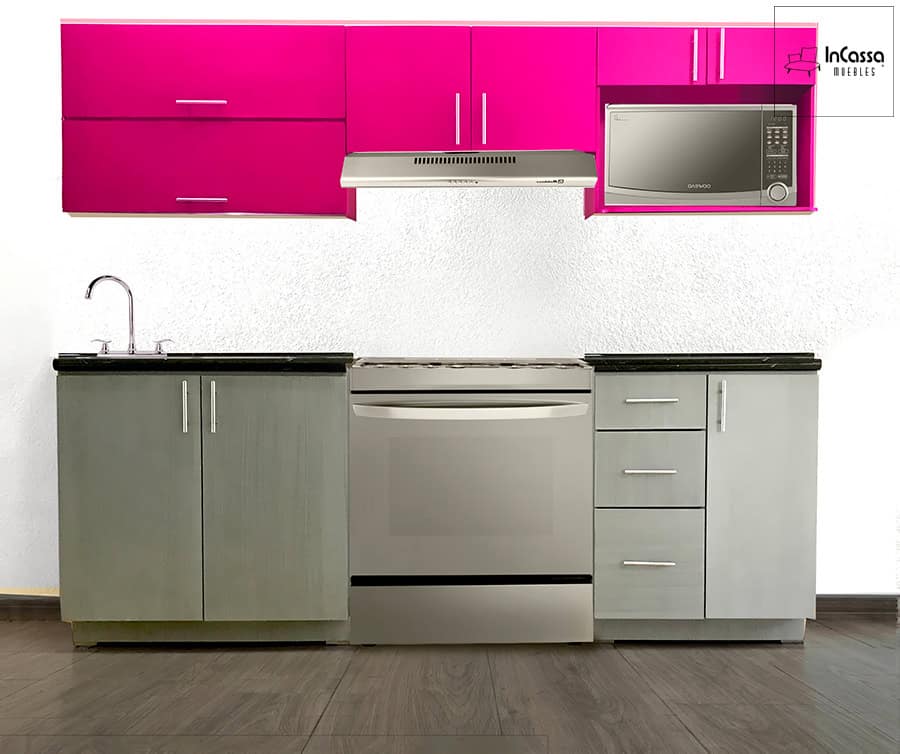 InCassa Muebles Edomex mueblería CDMX Cocina integral CANNES 2.40m diseñada para ESTUFA 1