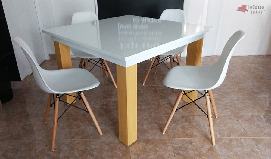InCassa Muebles Edomex mueblería CDMX Comedor tipo EAMES Modelo EMBOSCADA white 2