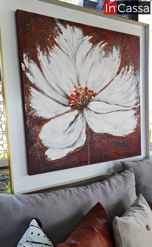 InCassa Muebles Edomex mueblería CDMX Súper Cuadro decorativo Flor terrosa extra grande 1