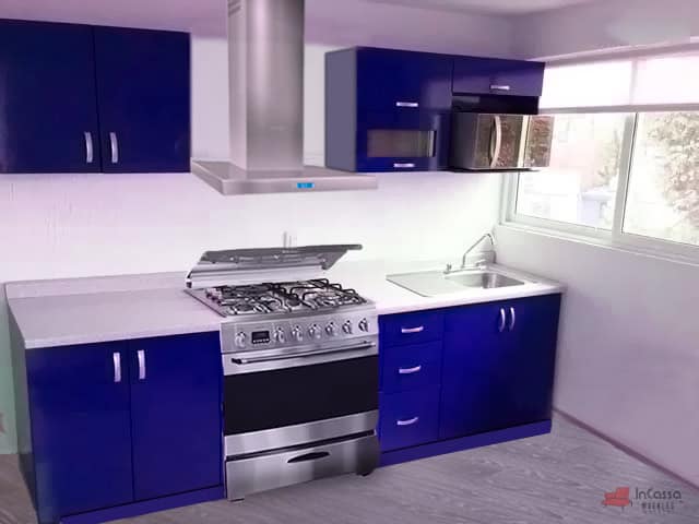 InCassa Muebles Edomex mueblería CDMX Cocina integral GALES 2.60m diseñada para ESTUFA 1