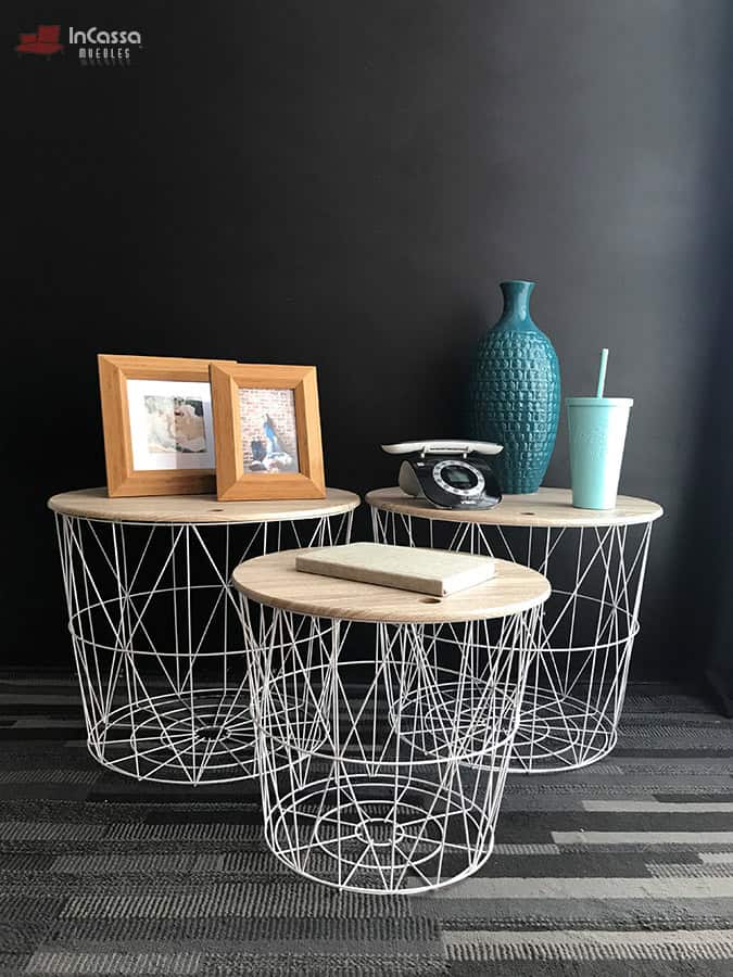 InCassa Muebles Edomex mueblería CDMX Set de 3 Mesas de Centro Nórdicas Modelo GOSSAU 2