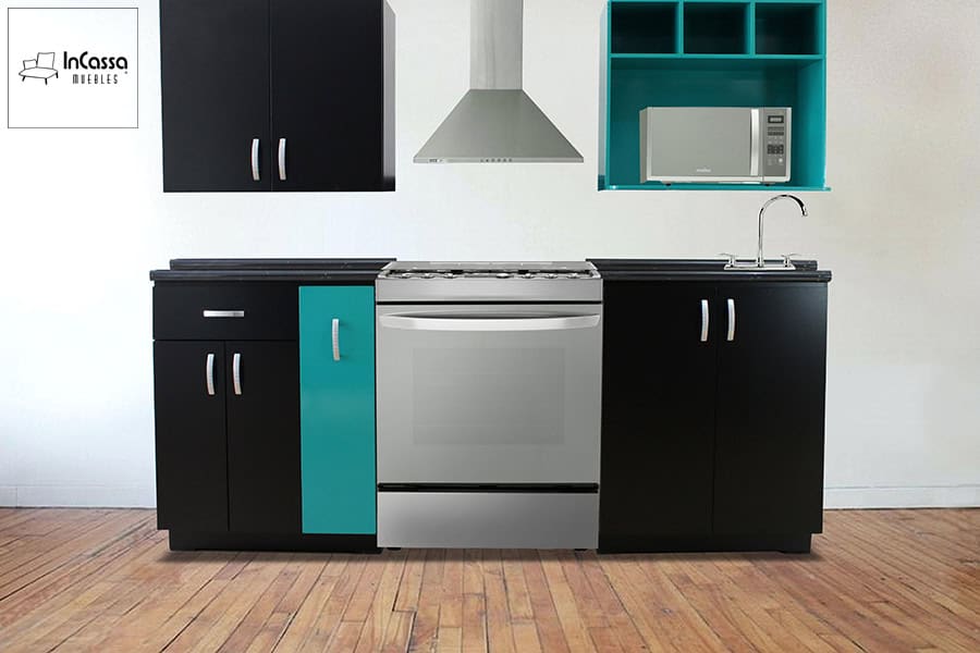 InCassa Muebles Edomex mueblería CDMX Cocina integral AMSTERDAM 2.10m diseñada para ESTUFA 2