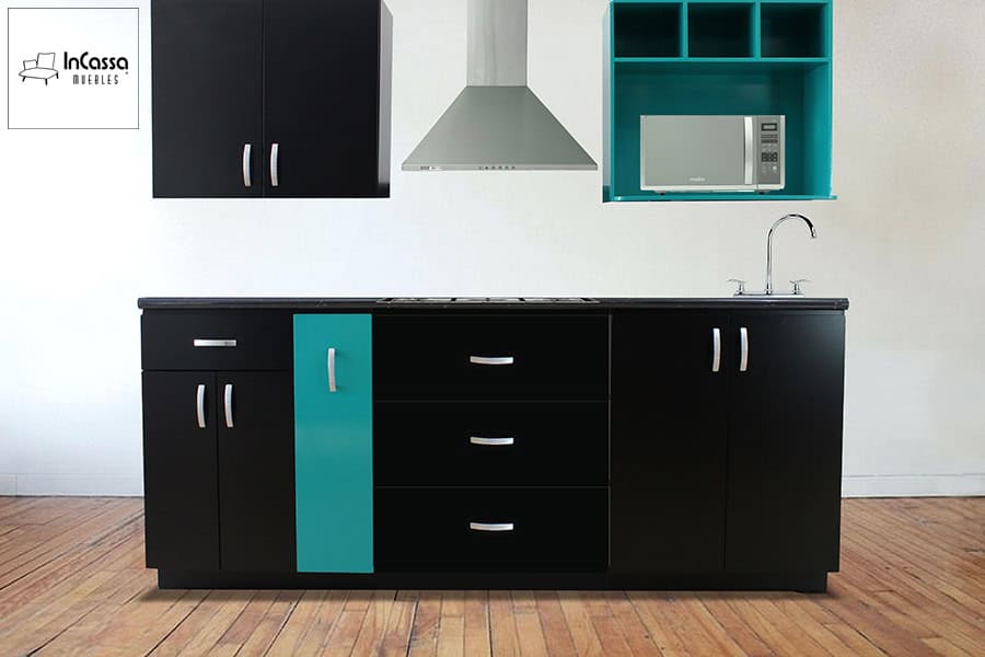 InCassa Muebles Edomex mueblería CDMX Cocina integral AMSTERDAM 2.10m diseñada para PARRILLA 1