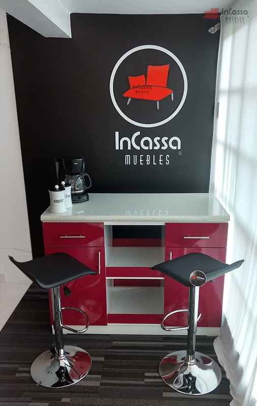 InCassa Muebles Edomex mueblería CDMX Isla Minimalista para Cocina con Bancos Modelo SORRENTO Urbino 2