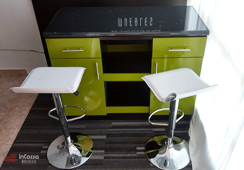 InCassa Muebles Edomex mueblería CDMX Isla Minimalista para Cocina con Bancos Modelo SORRENTO Urbino 8