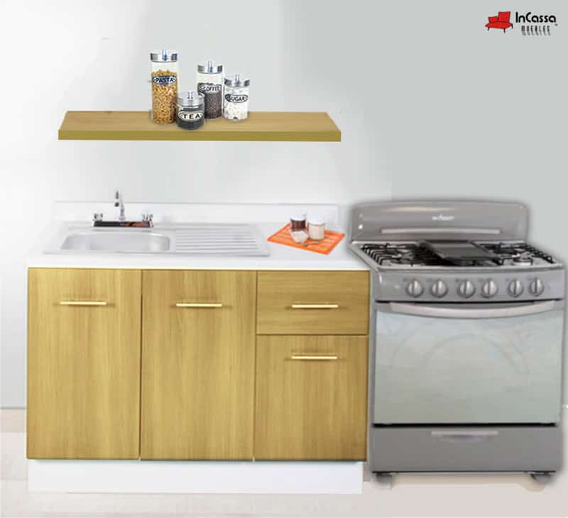 InCassa Muebles Edomex mueblería CDMX Cocina integral TAMPA 2m diseñada para ESTUFA 1